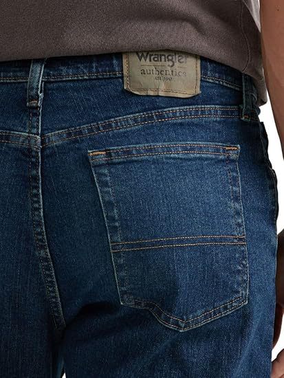 Men's Loose Straight Leg Jeans, Cotton High Waist Zip Fly Long Pants for Spring and Autumn