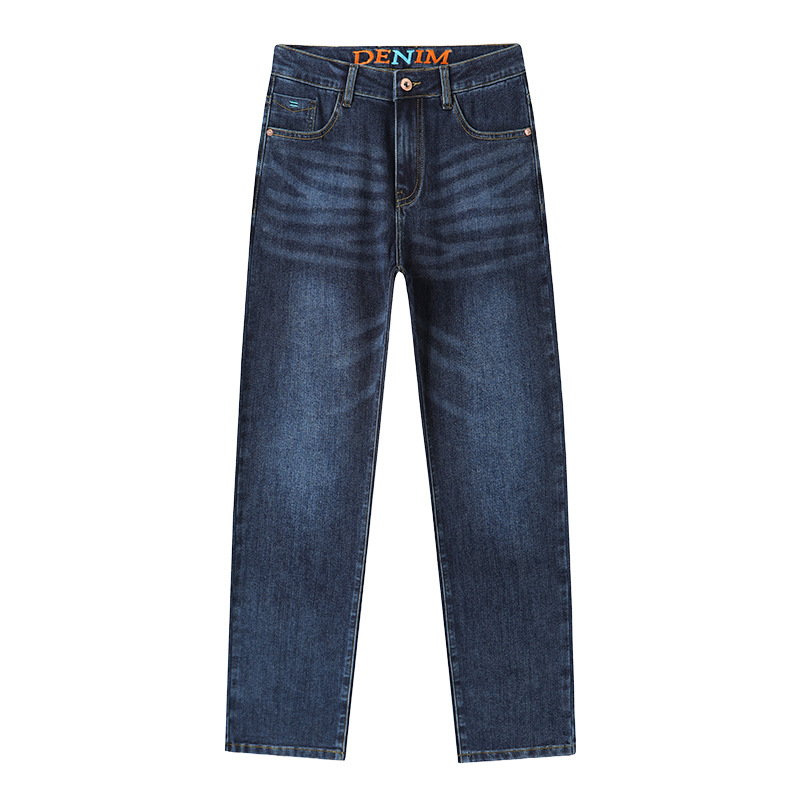Men's Blue Gray Slim Fit Straight Leg Stretch Jeans, Spring Autumn Casual Business Denim Pants