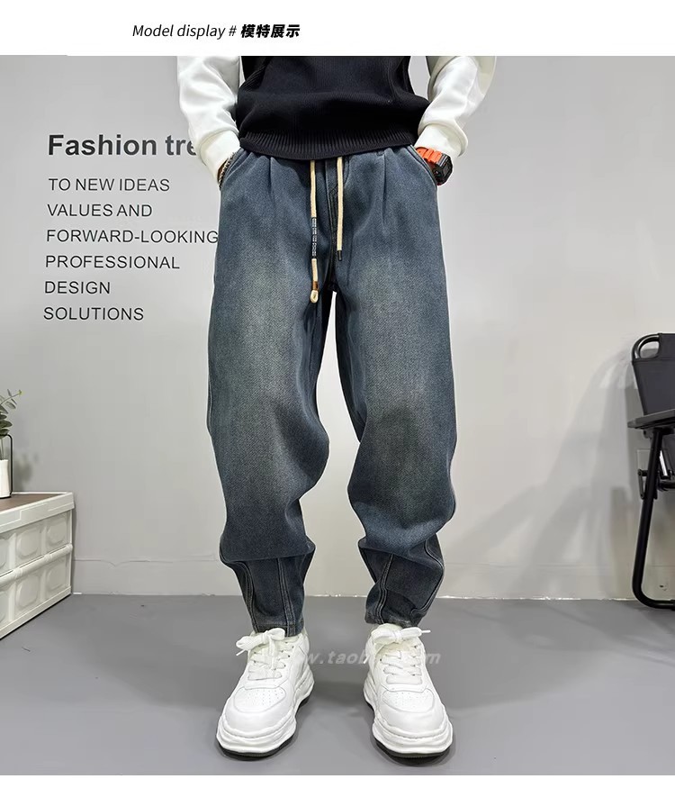 Quần jean nam cổ điển rửa sạch chân thẳng, quần denim vừa vặn Xanh da trời cho mùa xuân và mùa hè