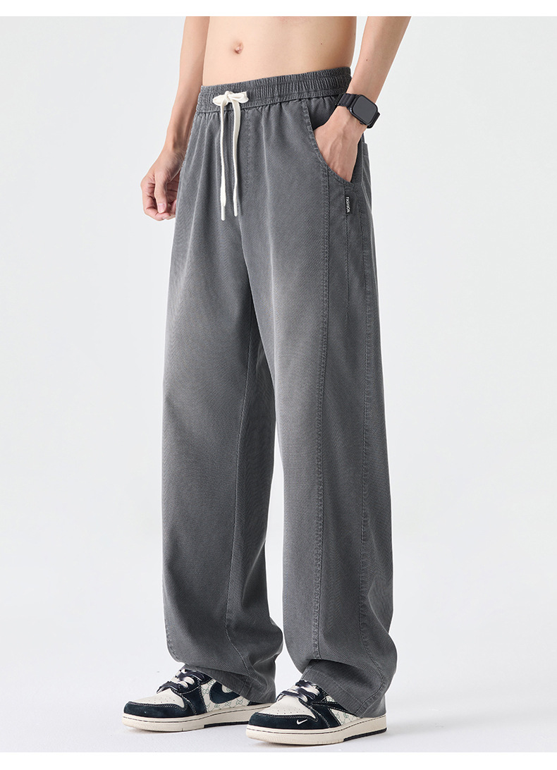 Men Lyocell Tencel Straight Leg Jeans, Lightweight Breathable Casual Pants for Summer