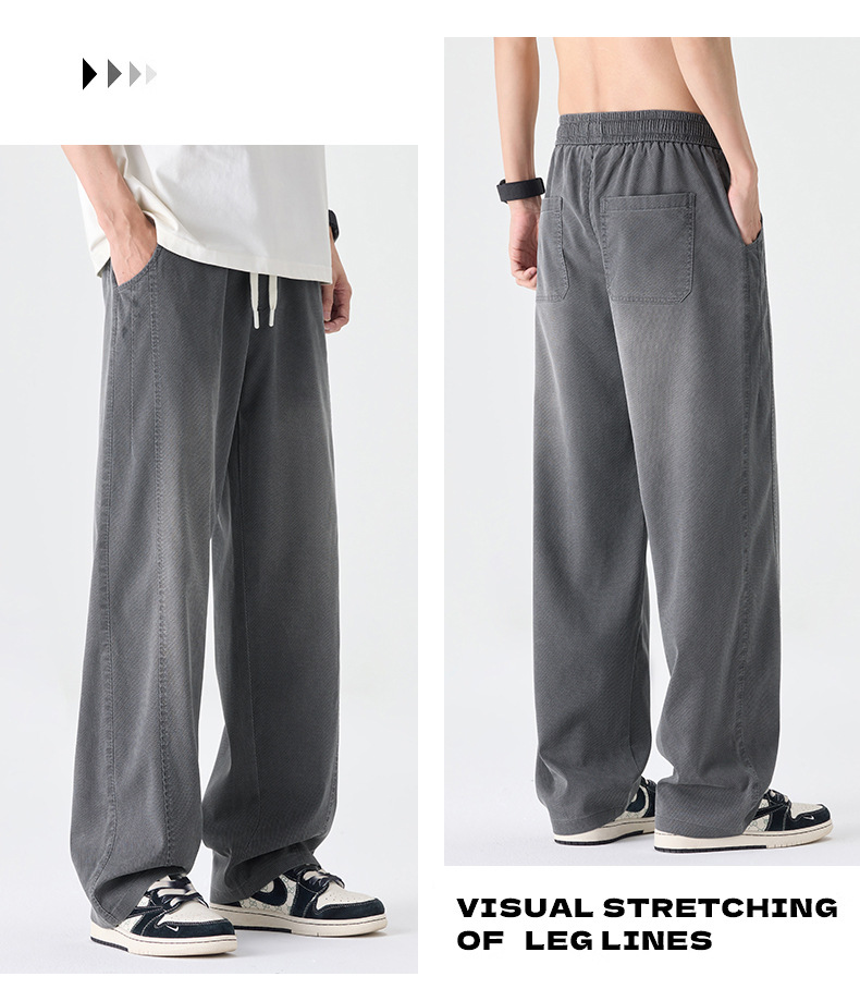 Men Lyocell Tencel Straight Leg Jeans, Lightweight Breathable Casual Pants for Summer