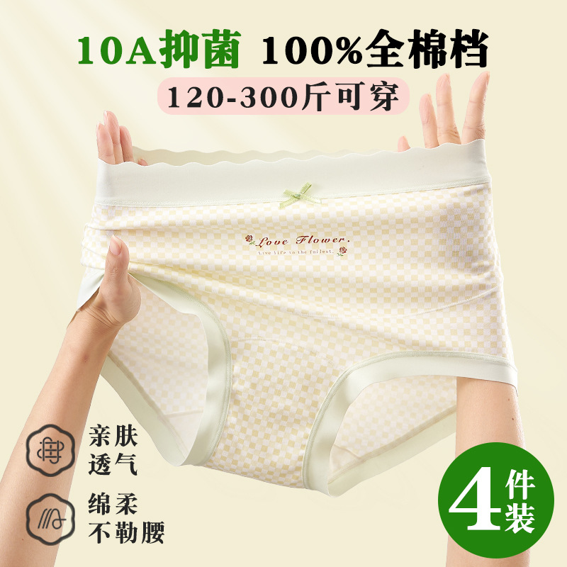 Women Plus Size High Waist Briefs, Lyocell Cotton Gusset Breathable Triangle Panties