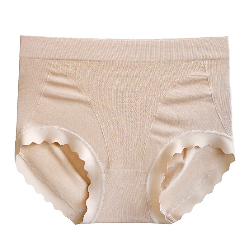 Women Seamless Mid-Rise Tummy Control Panties with Silk Crotch, Plus Size Breathable Briefs