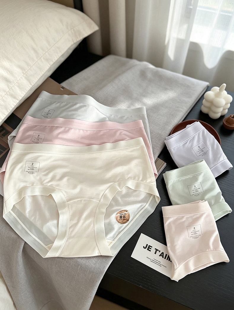 Women's Modal Underwear with 100% Silk Crotch, Breathable Antibacterial Seamless Briefs