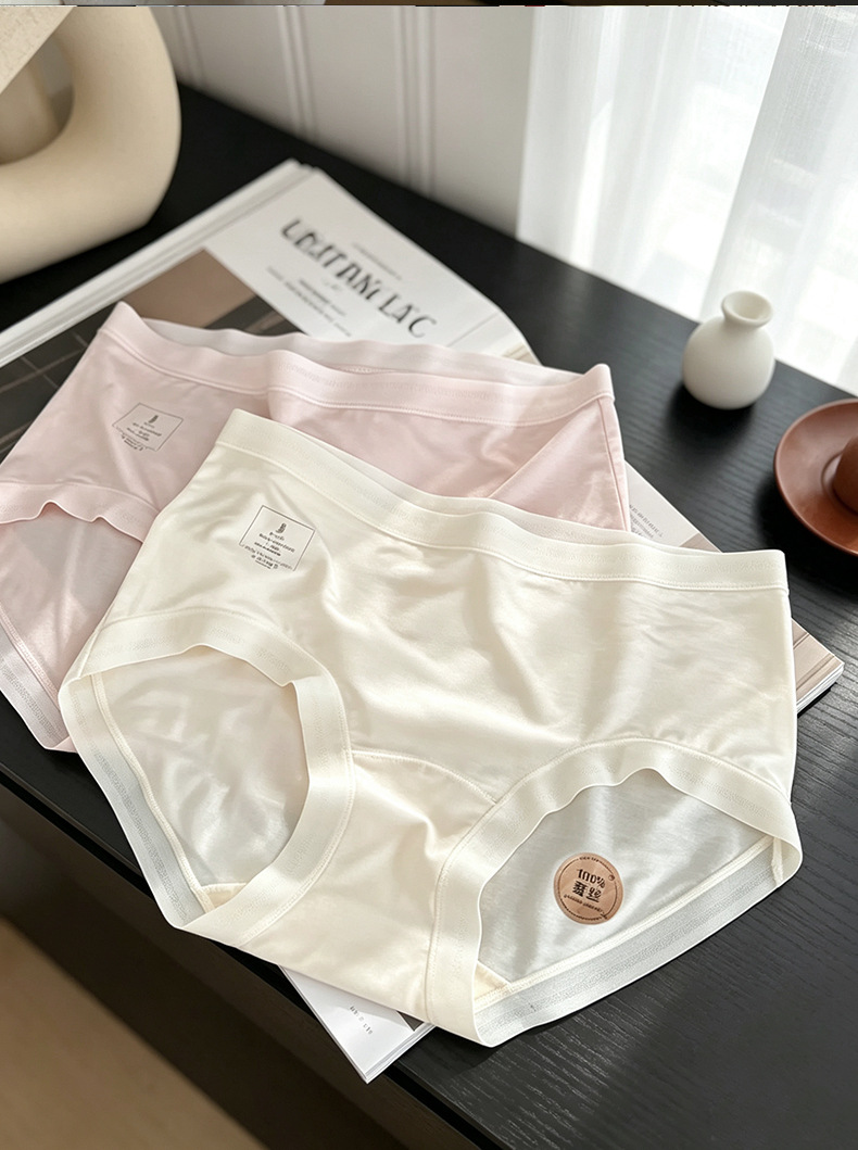 Women's Modal Underwear with 100% Silk Crotch, Breathable Antibacterial Seamless Briefs