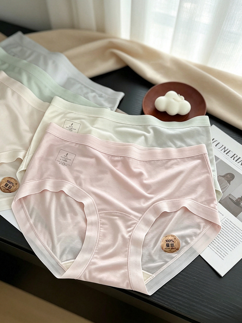 Women's Modal Underwear with 100% Silk Crotch, Breathable Antibacterial Seamless Briefs