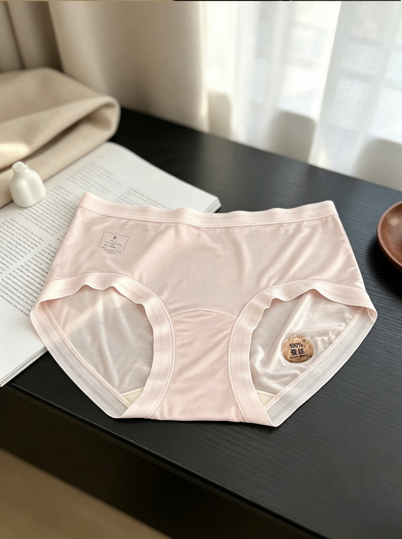 Women's Modal Underwear with 100% Silk Crotch, Breathable Antibacterial Seamless Briefs