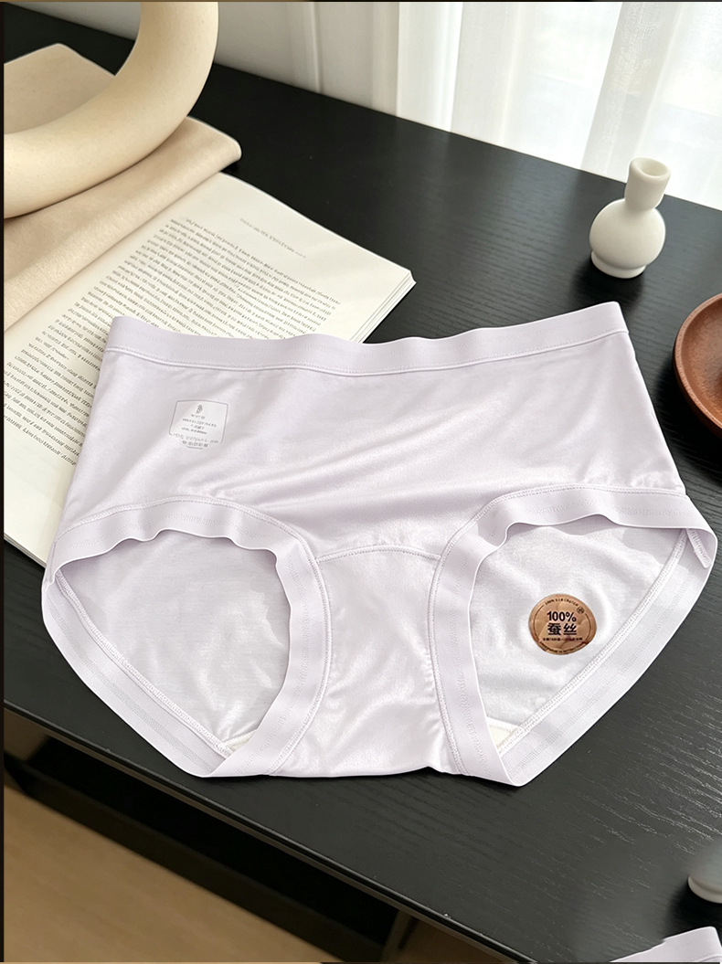 Women's Modal Underwear with 100% Silk Crotch, Breathable Antibacterial Seamless Briefs
