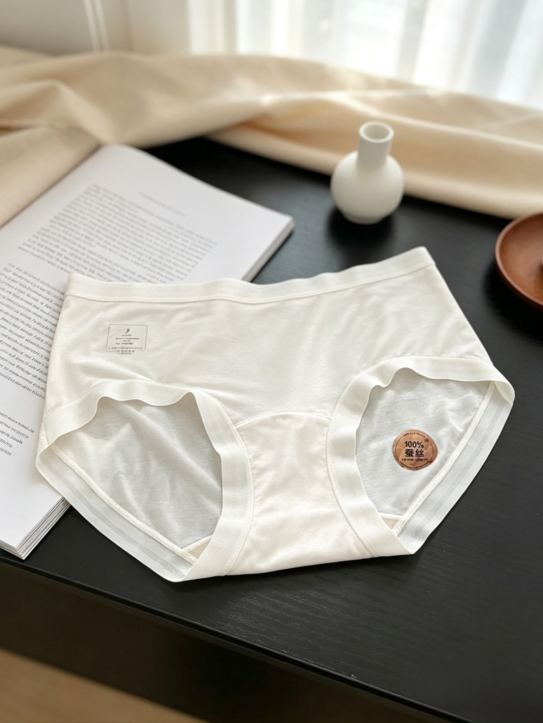 Women's Modal Underwear with 100% Silk Crotch, Breathable Antibacterial Seamless Briefs
