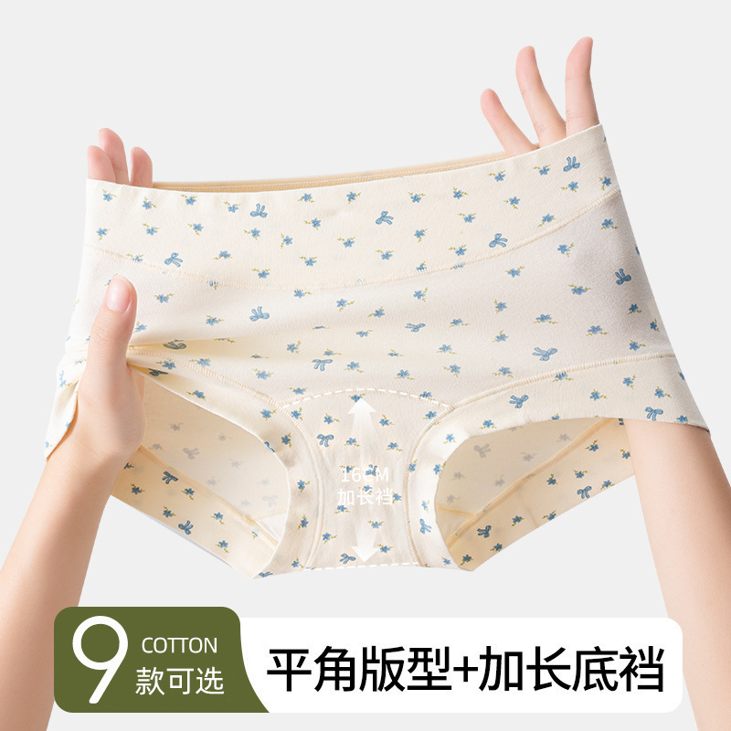 Women's Cotton Printed Boyshort Panties, Breathable Antibacterial Mid-Rise Underwear, Plus Size