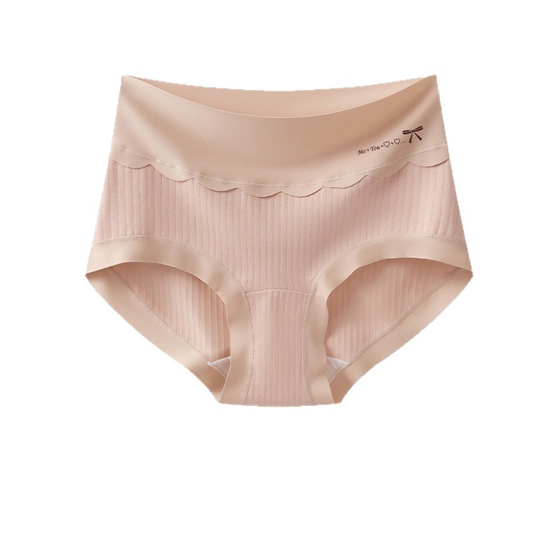 Women High Waist Cotton Triangle Panties, Antibacterial Breathable Plus Size Underwear