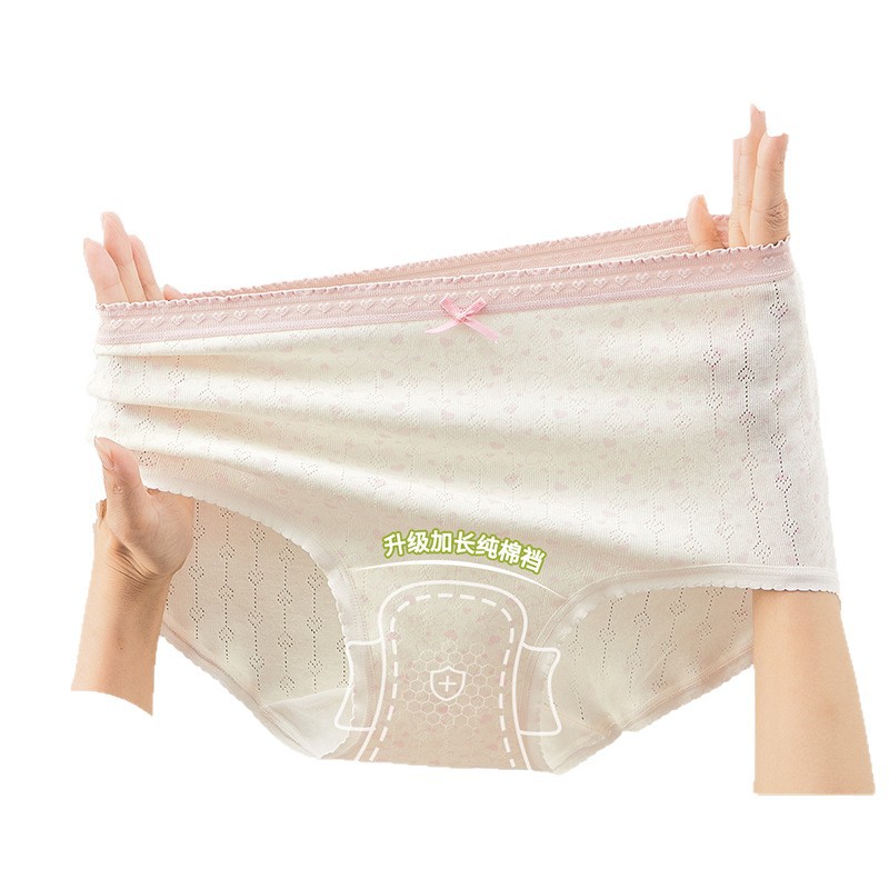 Women's Cotton High Waist Briefs, Plus Size Antibacterial Seamless Triangle Panties
