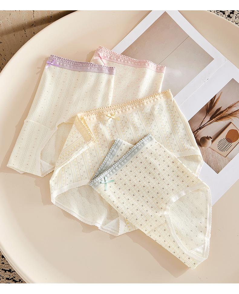 Women's Cotton High Waist Briefs, Plus Size Antibacterial Seamless Triangle Panties