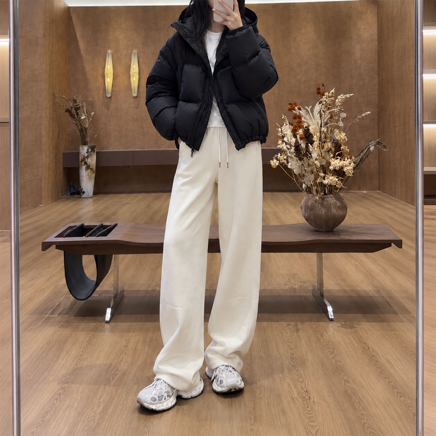 Women's Wrinkle Resistant Wide Leg Casual Pants, Loose Straight Leg Long Trousers for Commute