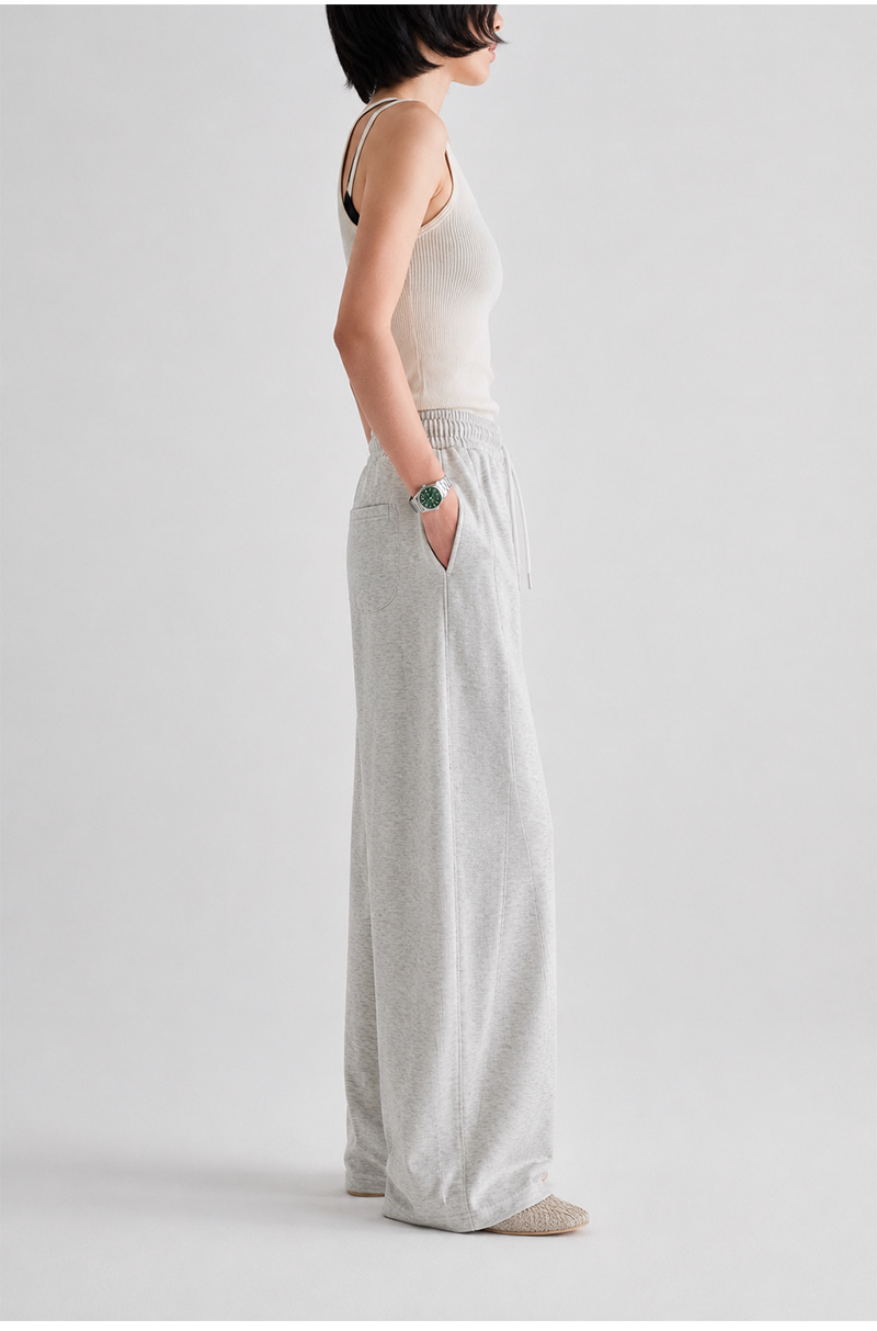 Women's Wrinkle Resistant Wide Leg Casual Pants, Loose Straight Leg Long Trousers for Commute