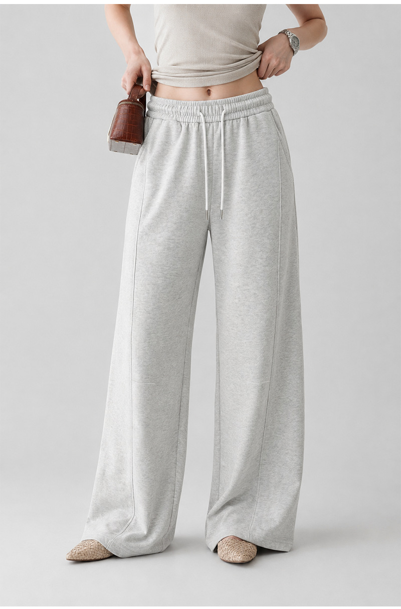 Women's Wrinkle Resistant Wide Leg Casual Pants, Loose Straight Leg Long Trousers for Commute