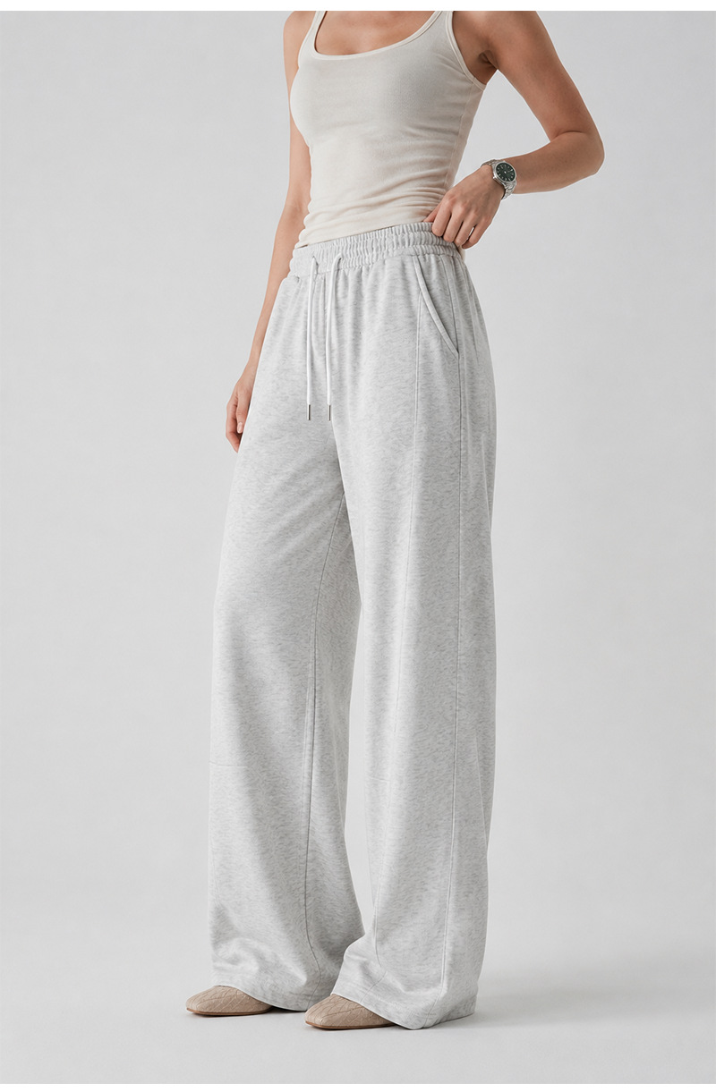 Women's Wrinkle Resistant Wide Leg Casual Pants, Loose Straight Leg Long Trousers for Commute