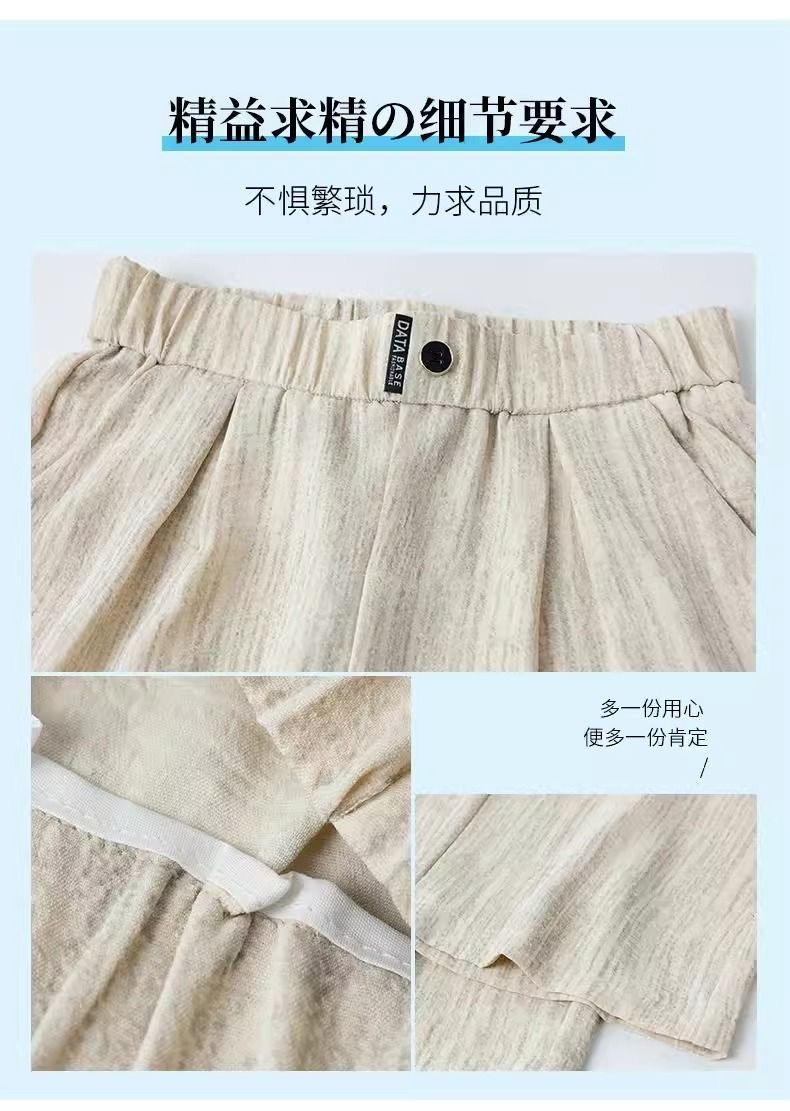 Women High Waist Straight Leg Ice Silk Pants, Lightweight Polyester Casual Trousers for Summer