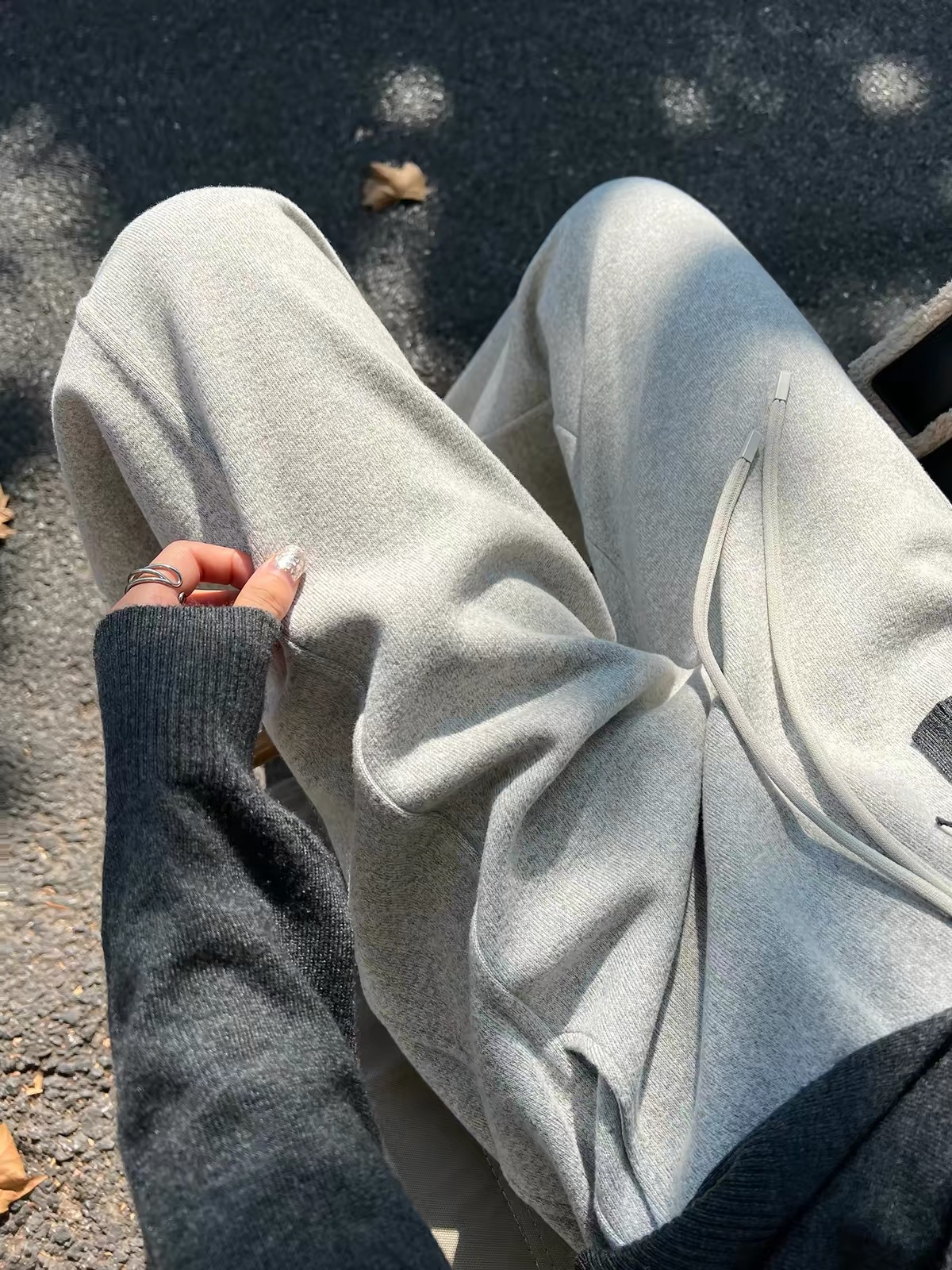 Women Fleece Lined Wide Leg Pants High Waist Loose Knit Sweatpants for Fall Winter