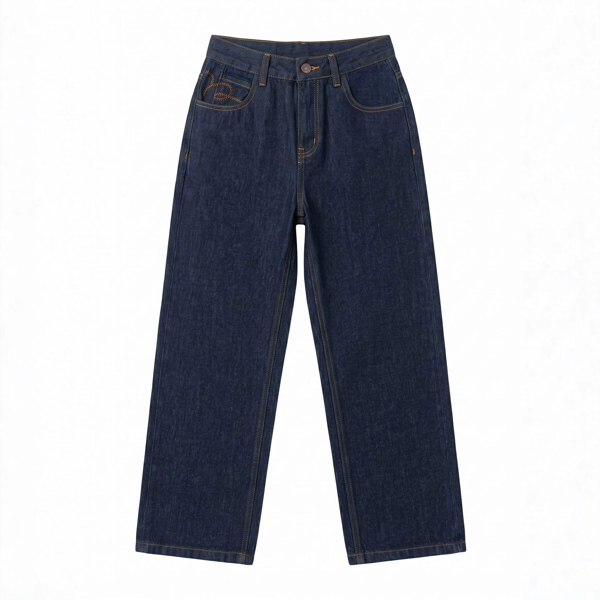 Yuxene High Waist Wide Leg Denim Pants for Women, Raw Denim Commute Trousers KN006
