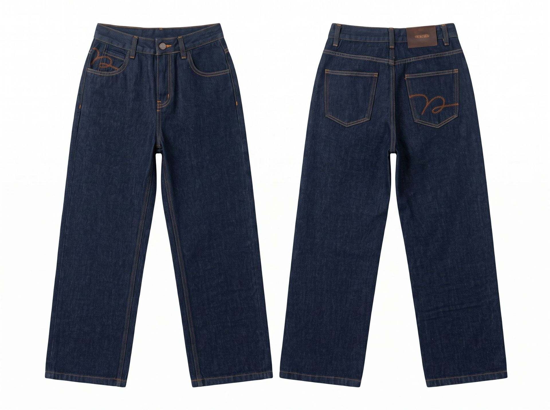 Yuxene High Waist Wide Leg Denim Pants for Women, Raw Denim Commute Trousers KN006