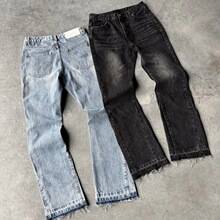 Women Sequin Wide Leg Jeans High Waist Vintage Streetwear Denim Pants