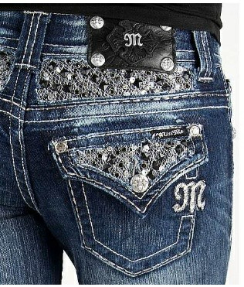 Women Sequin Wide Leg Jeans High Waist Vintage Streetwear Denim Pants