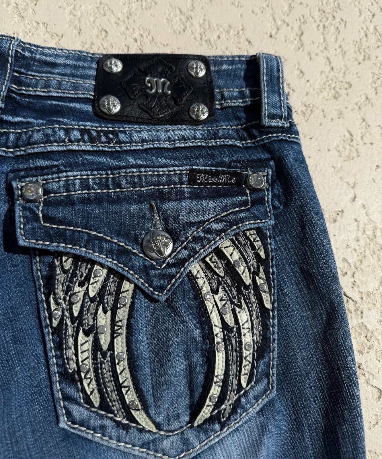 Women Sequin Wide Leg Jeans High Waist Vintage Streetwear Denim Pants