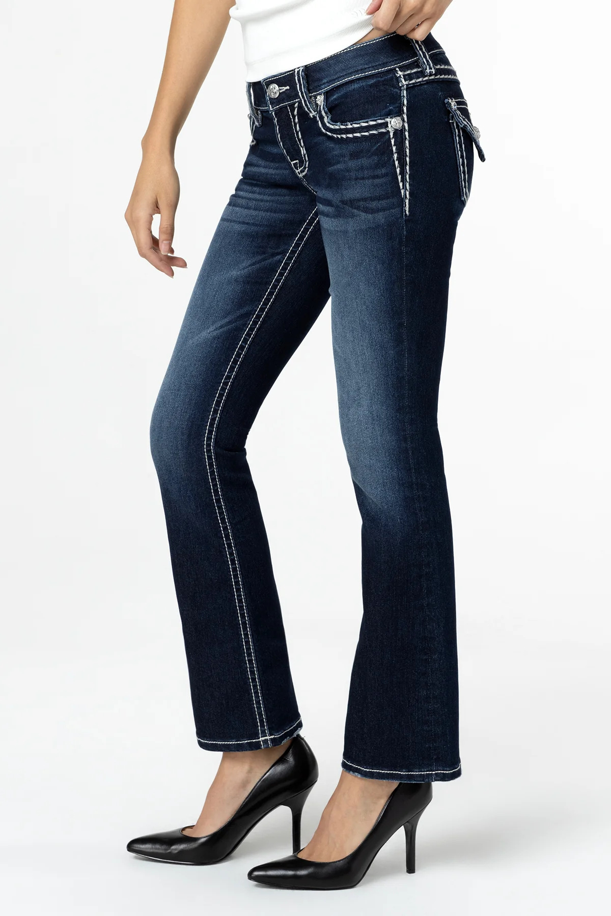 Women Sequin Wide Leg Jeans High Waist Vintage Streetwear Denim Pants