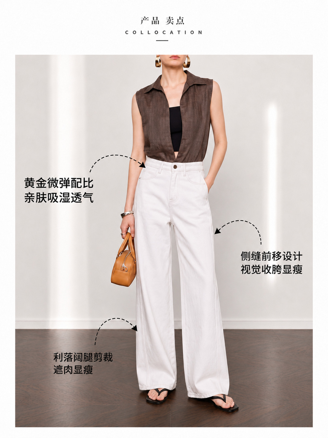 YUNCHANG Women's Wide Leg Jeans Straight Loose High Waist Tencel Lyocell Cotton Pants