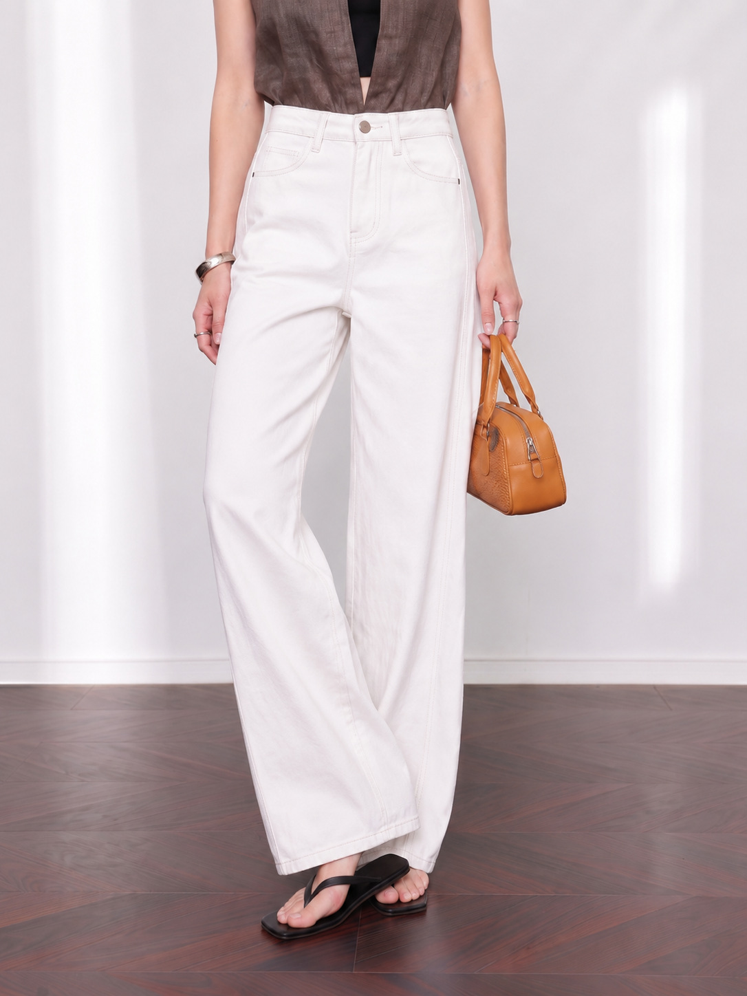 YUNCHANG Women's Wide Leg Jeans Straight Loose High Waist Tencel Lyocell Cotton Pants