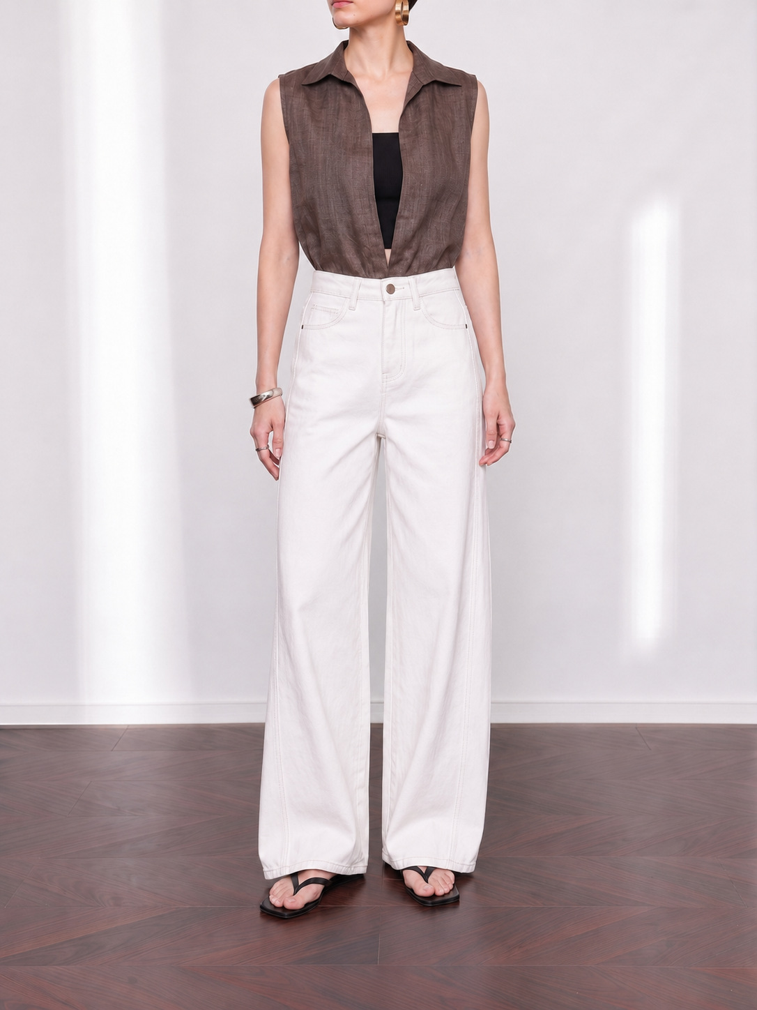 YUNCHANG Women's Wide Leg Jeans Straight Loose High Waist Tencel Lyocell Cotton Pants