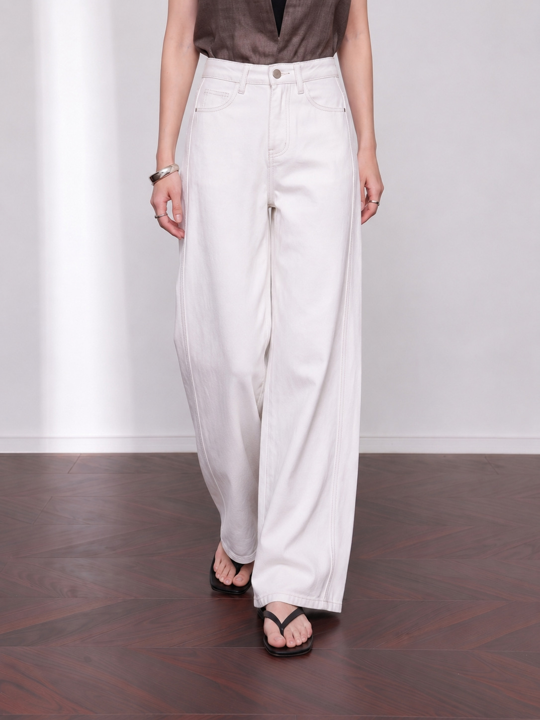 YUNCHANG Women's Wide Leg Jeans Straight Loose High Waist Tencel Lyocell Cotton Pants