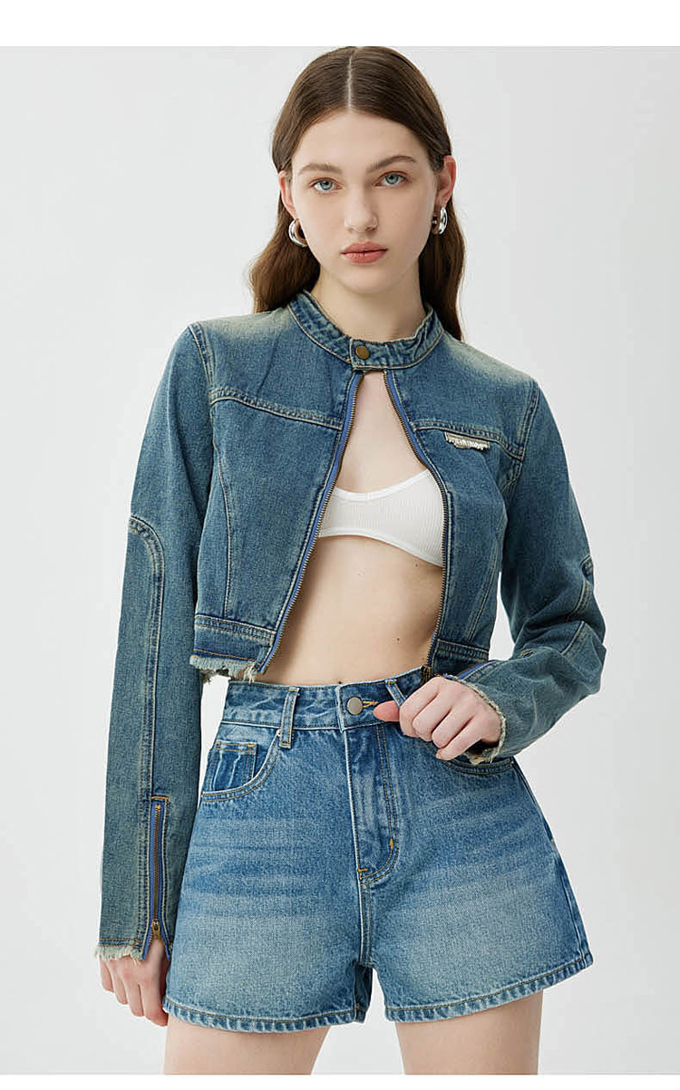 Women's High Waist Denim Shorts, Cotton Slimming A-Line Hot Pants for Summer
