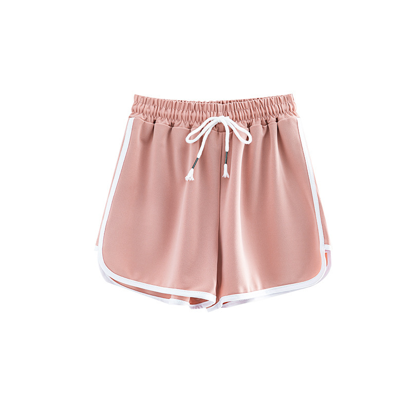 Women Summer High Waist Three Point Shorts, Thin Polyester Loose Straight Leg Casual Shorts