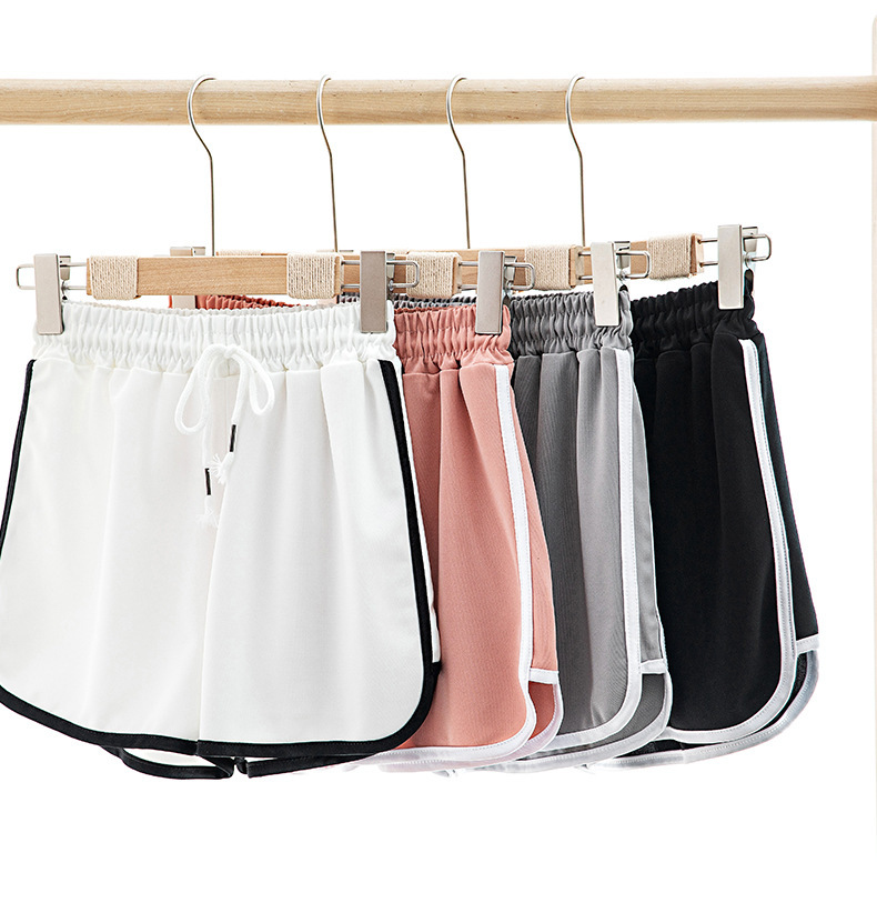 Women Summer High Waist Three Point Shorts, Thin Polyester Loose Straight Leg Casual Shorts