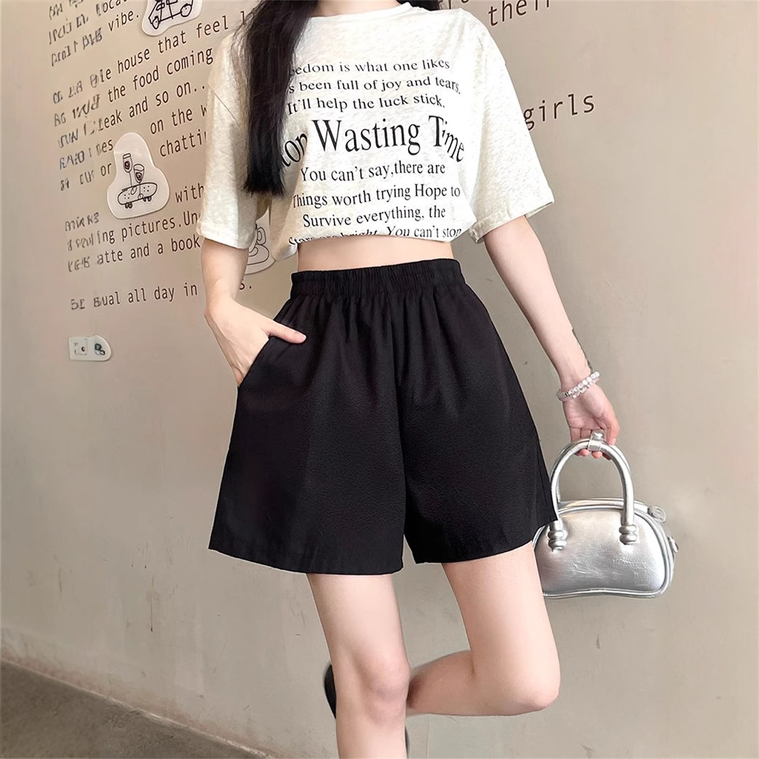 Women Cotton Cargo Shorts High Waist Wide Leg Loose Casual Summer Shorts