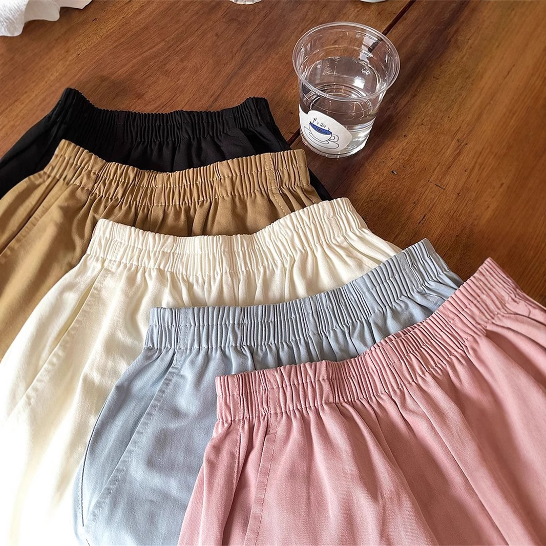 Women Cotton Cargo Shorts High Waist Wide Leg Loose Casual Summer Shorts