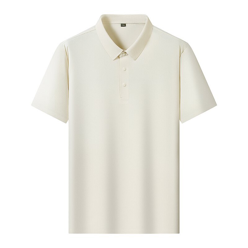 Men's Ice Silk Polo Shirt Short Sleeve Solid Color Breathable Casual Summer Top