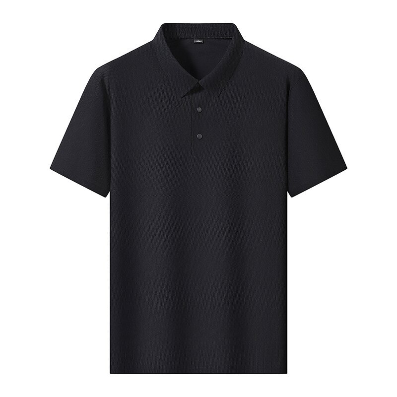 Men's Ice Silk Polo Shirt Short Sleeve Solid Color Breathable Casual Summer Top