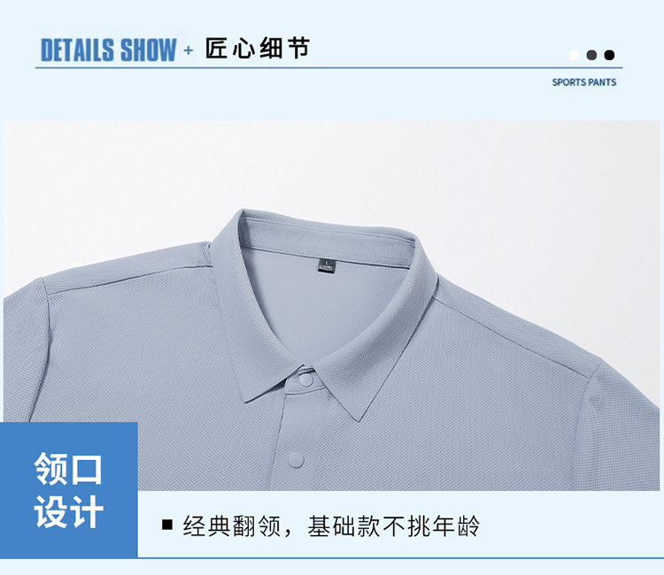 Men's Ice Silk Polo Shirt Short Sleeve Solid Color Breathable Casual Summer Top