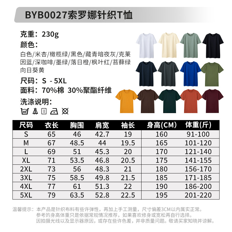 Men's Summer Cool Antibacterial Solid Crew Neck Short Sleeve T-Shirt, Cotton Blend
