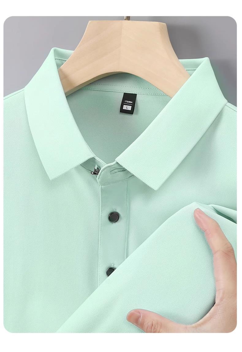 Men's Summer Ice Silk Polo Shirt Short Sleeve Quick Dry Work T-Shirt for 4S Store Sales Team