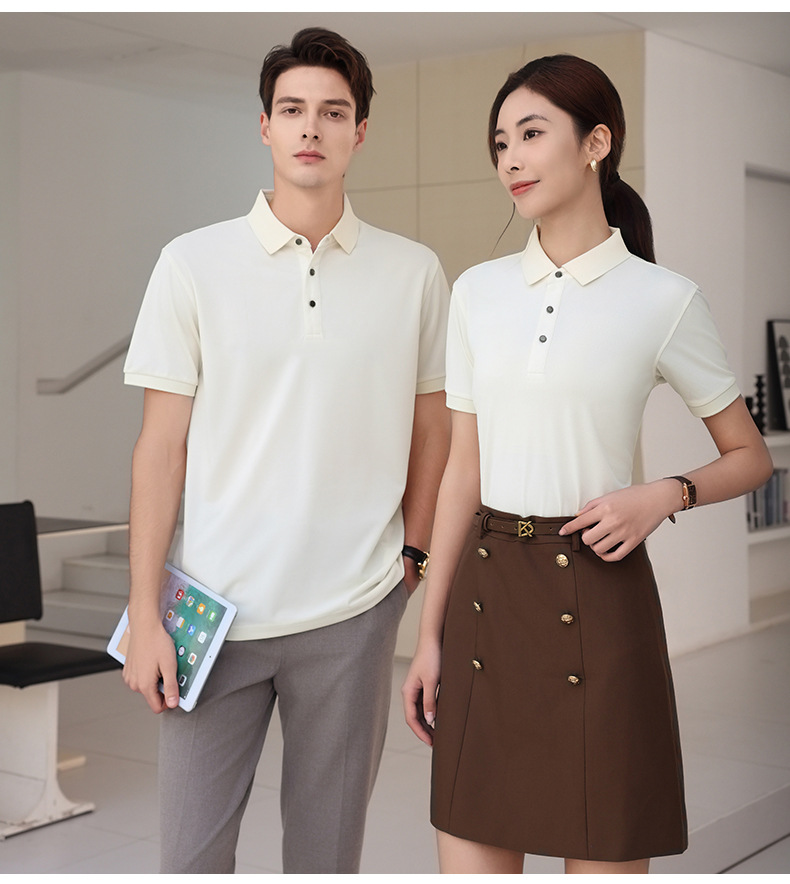 Men's Summer Ice Silk Polo Shirt Short Sleeve Quick Dry Work T-Shirt for 4S Store Sales Team