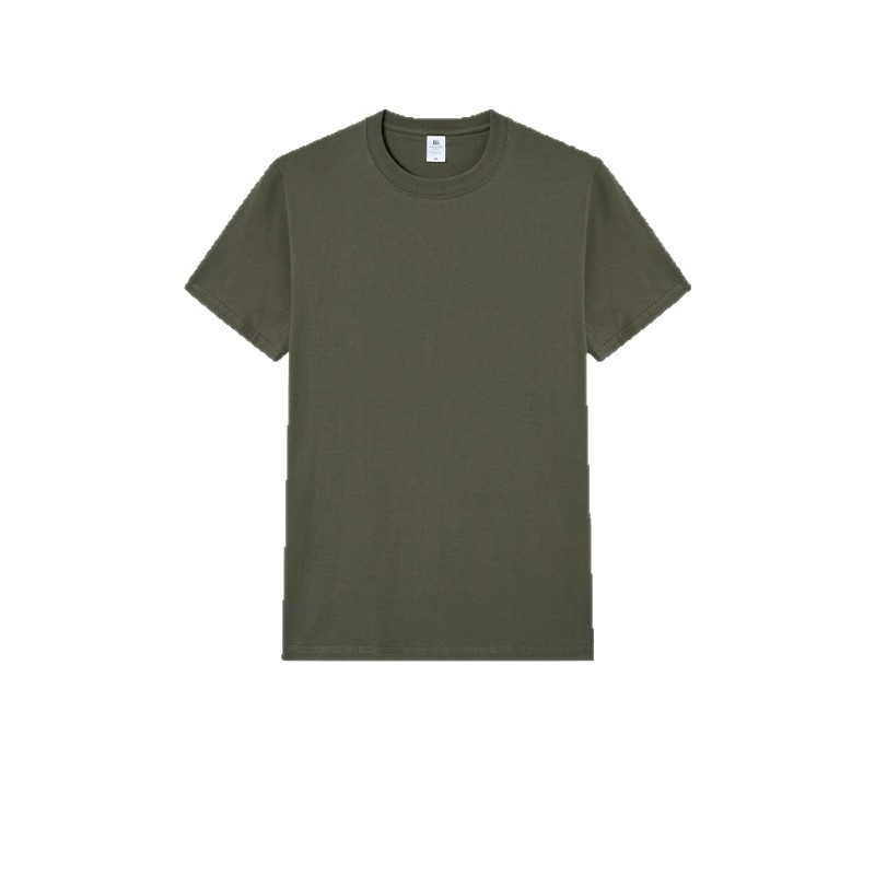 Hese Men's 230g Heavyweight 100% Cotton Short Sleeve T-Shirt, Loose Fit Crew Neck Solid Color Summer Tee