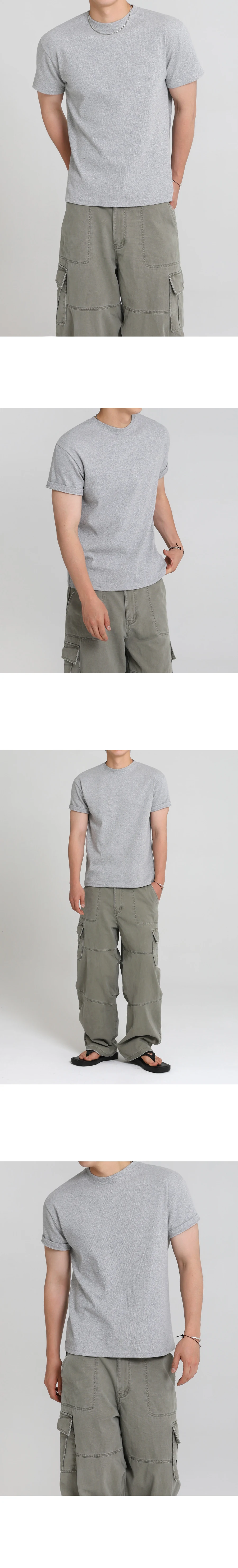 Men's Cotton Crew Neck Short Sleeve T-Shirt, Slim Fit Solid Color Summer Casual Top