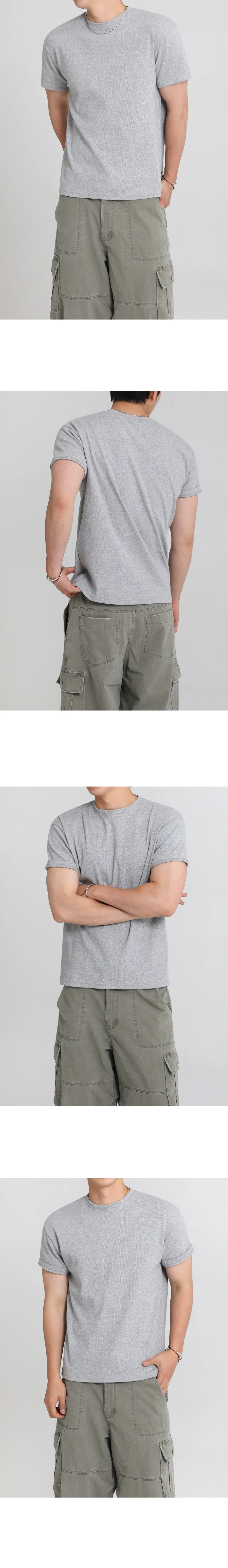 Men's Cotton Crew Neck Short Sleeve T-Shirt, Slim Fit Solid Color Summer Casual Top