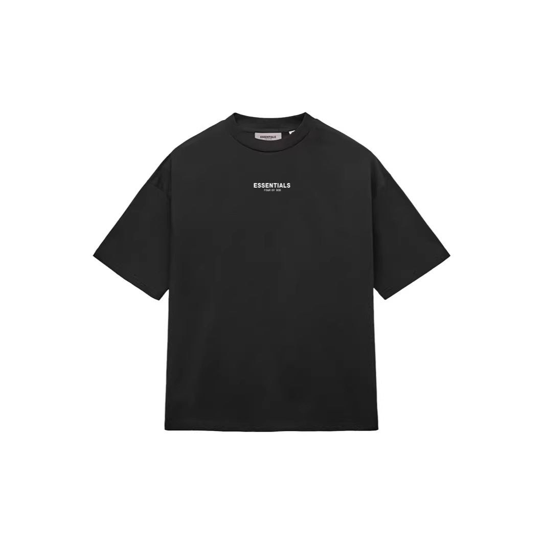 ESSENTIALS ZONE Letter Print Short Sleeve T-Shirt for Men and Women, Loose Fit Cotton Crew Neck Summer Tee