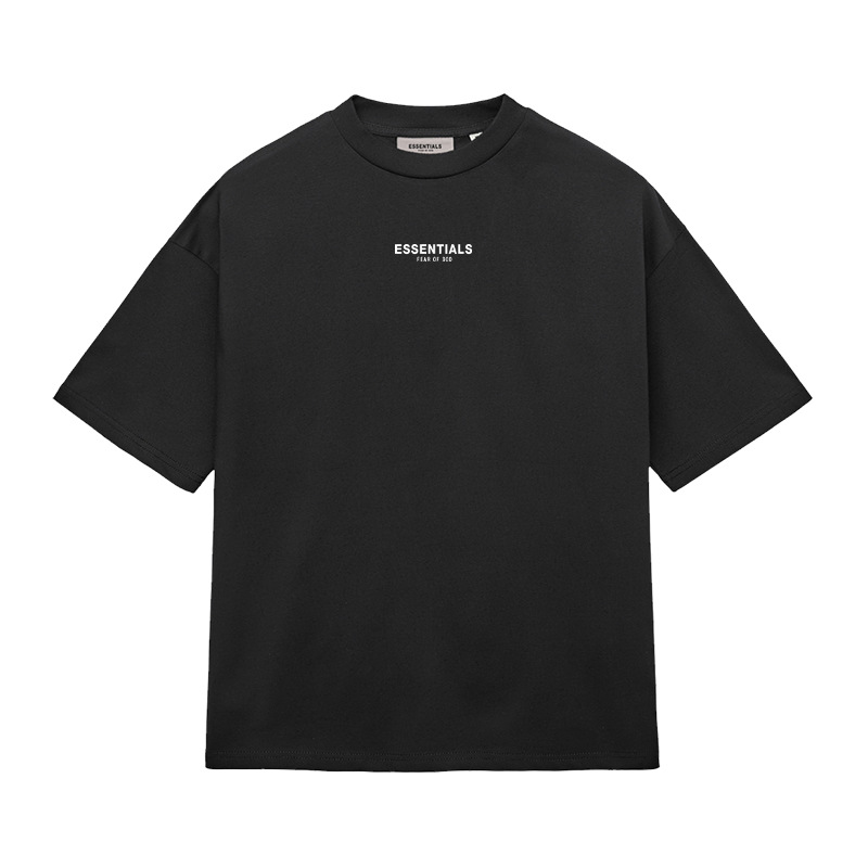 ESSENTIALS ZONE Letter Print Short Sleeve T-Shirt for Men and Women, Loose Fit Cotton Crew Neck Summer Tee