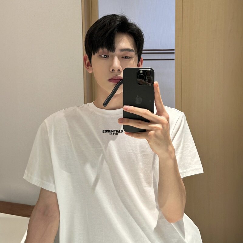 ESSENTIALS ZONE Letter Print Short Sleeve T-Shirt for Men and Women, Loose Fit Cotton Crew Neck Summer Tee